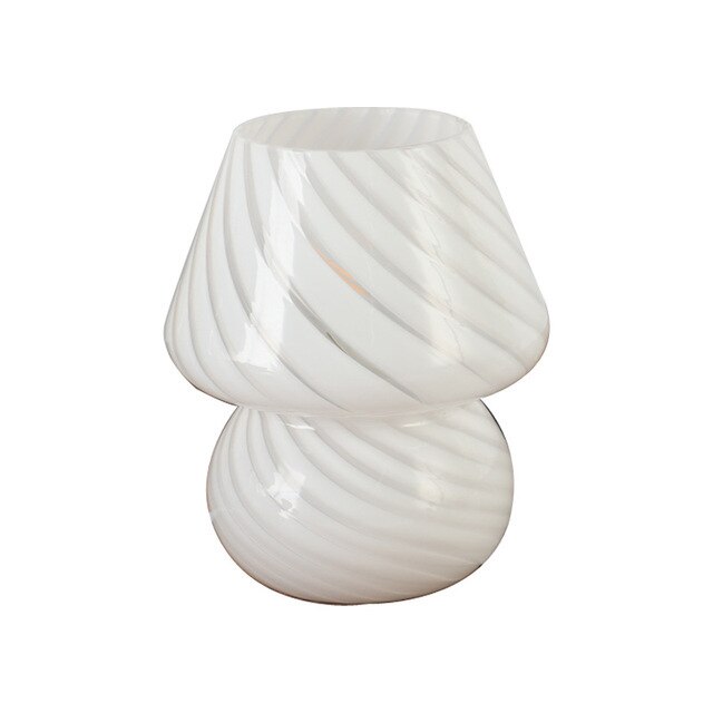 A stylish Mushroom Table Lamp with a dimmable feature, showcasing its elegant design and compact size.