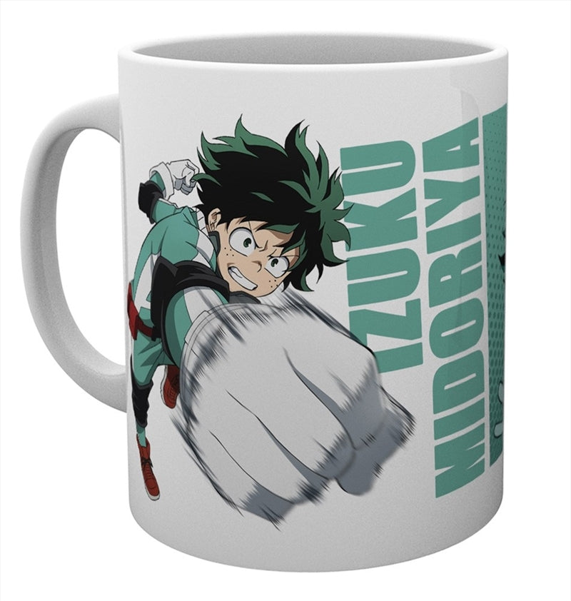 My Hero Academia Deku Mug featuring Izuku Midoriya design, perfect for anime fans.