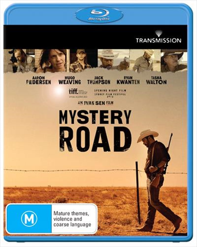 Mystery Road Blu-ray cover featuring the main character Detective Jay Swan in a dramatic pose.