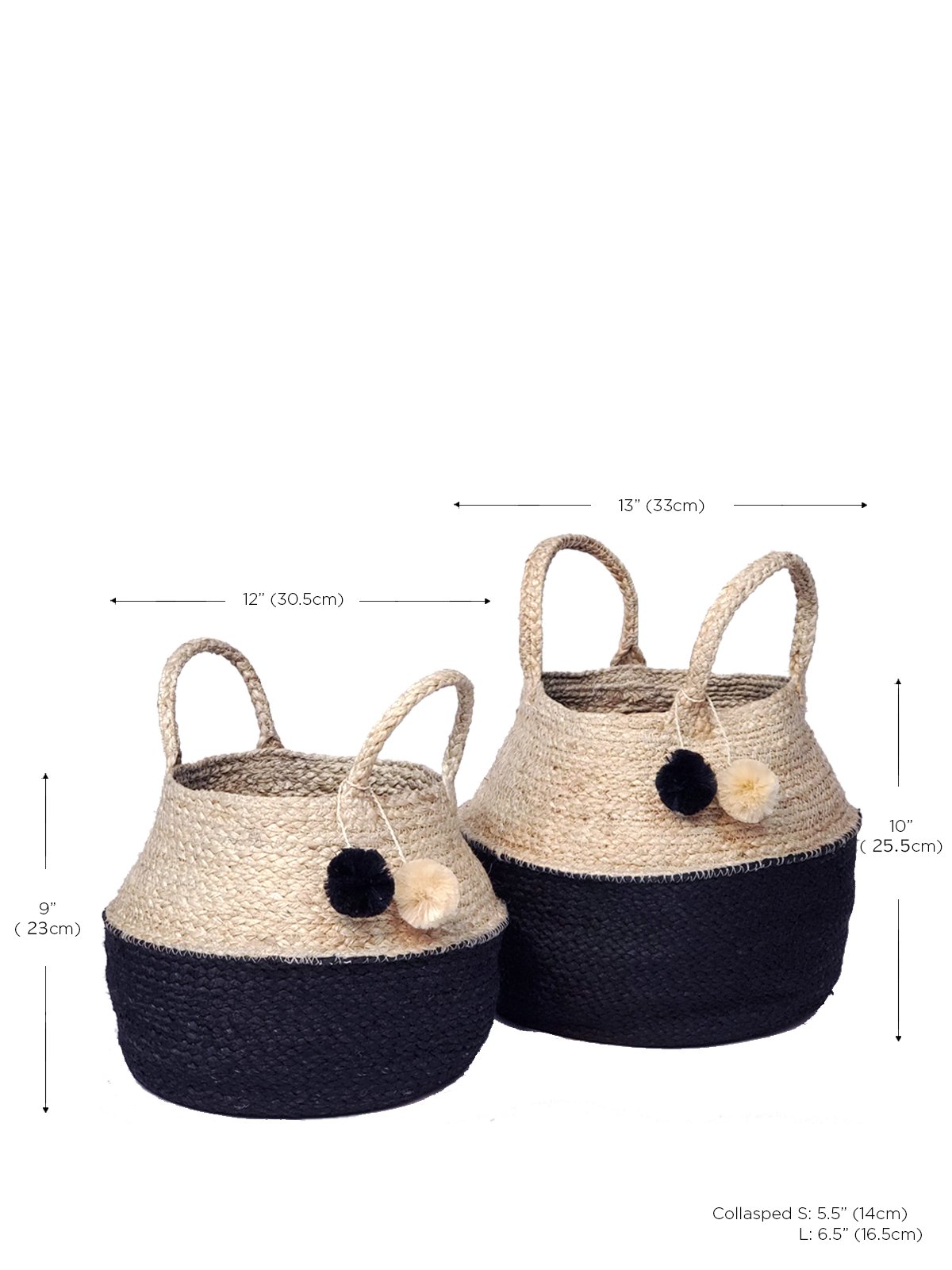 Naiya Foldable Basket Bag made from hand-woven jute, showcasing its natural color and collapsible design.