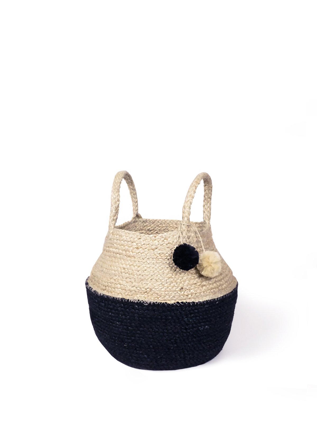 Naiya Foldable Basket Bag made from hand-woven jute, showcasing its natural color and collapsible design.