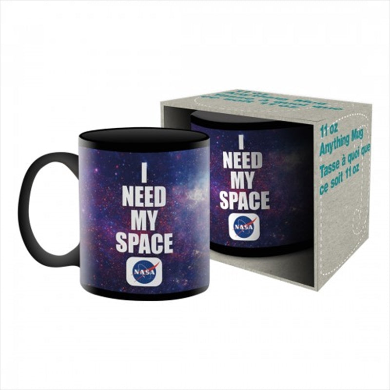 NASA I Need My Space Ceramic Mug with a playful design featuring the NASA logo and text.