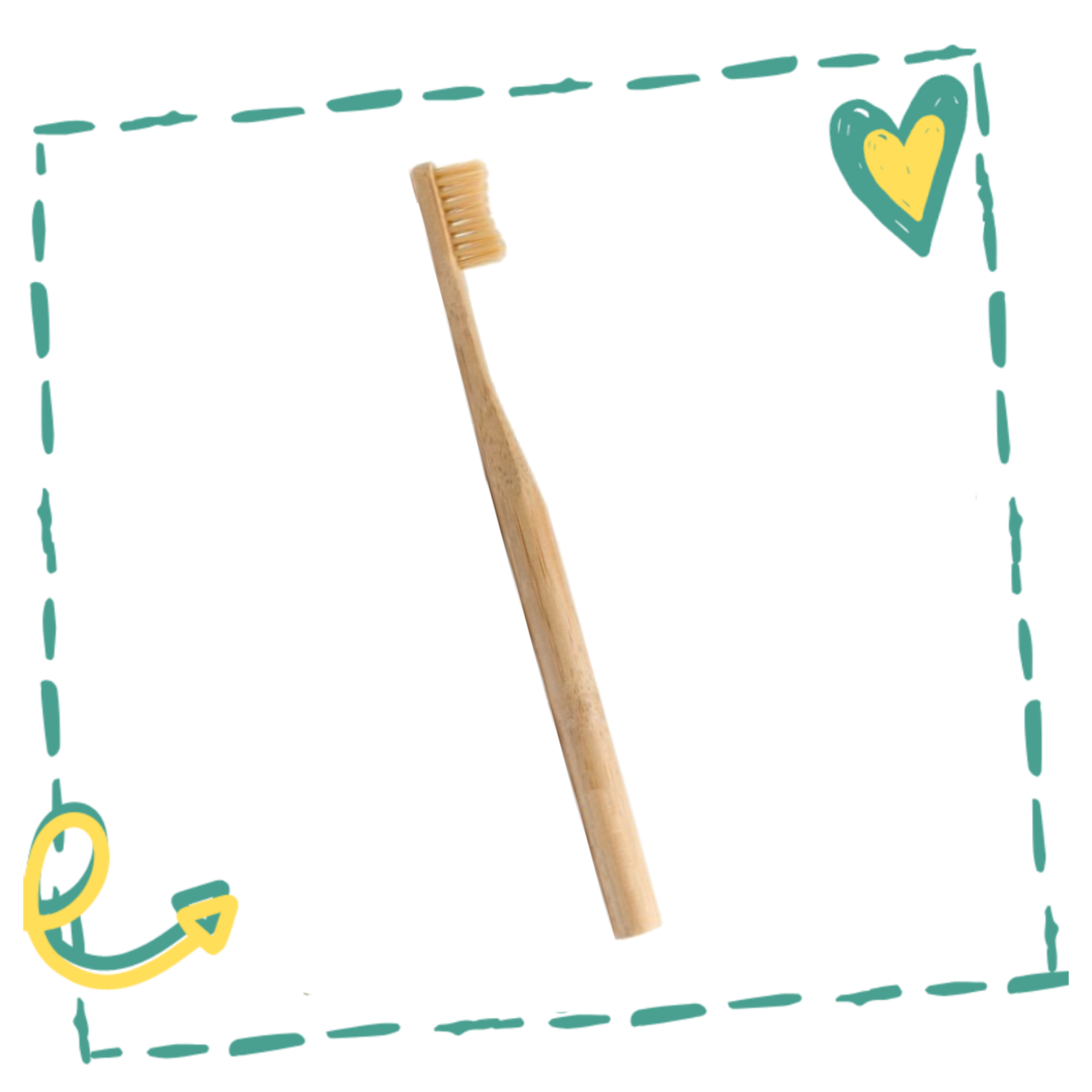 Natural Bamboo Toothbrush with soft bristles and smooth handle, ideal for eco-friendly oral care.