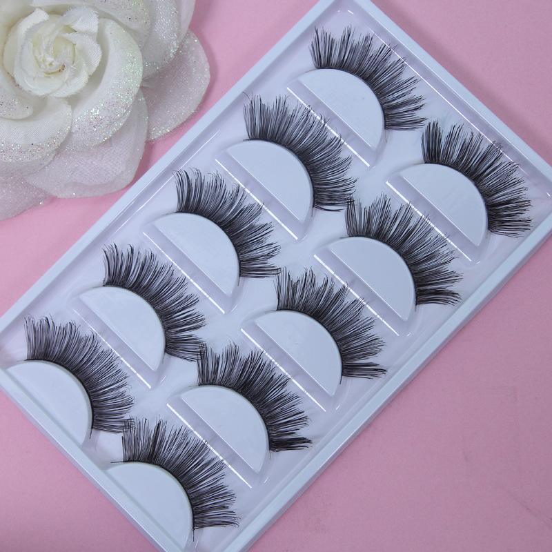 Natural Long False Eyelashes displayed in various styles, showcasing their 3D effect and handmade quality.