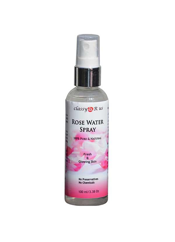 Natural Rose Water Spray in a 110 ml bottle, showcasing its pure and natural ingredients.