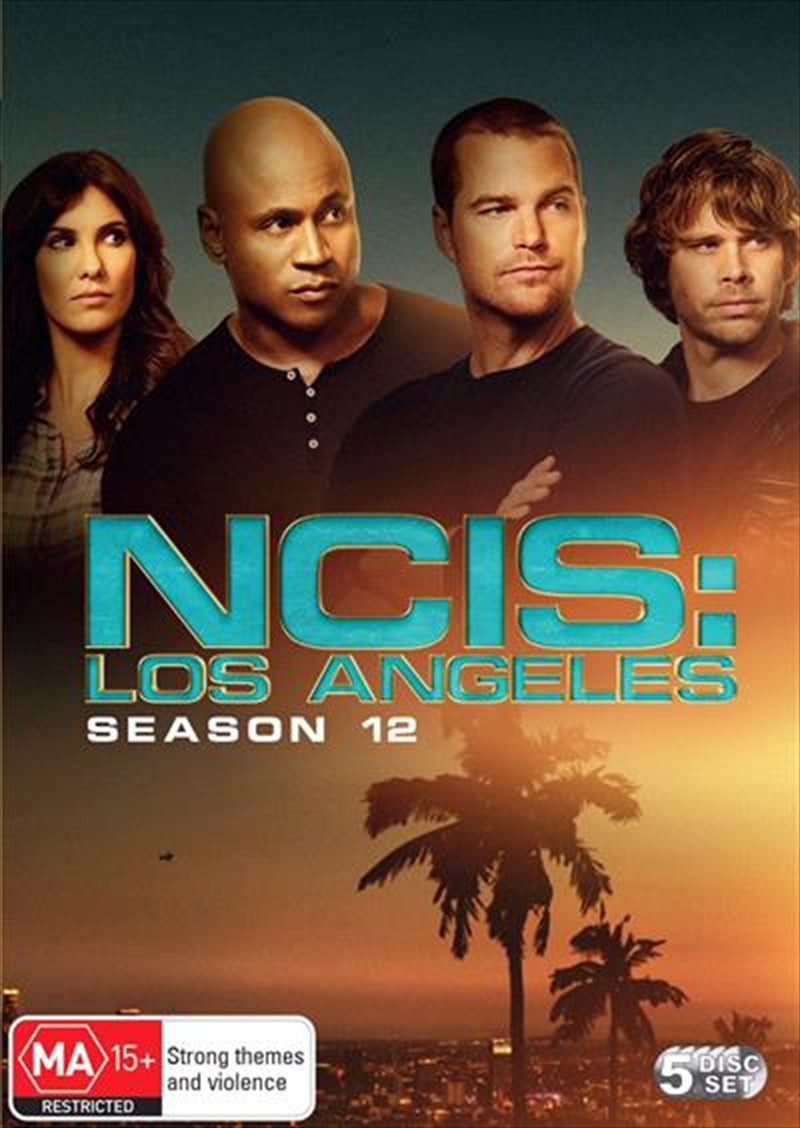 NCIS: Los Angeles Season 12 DVD cover featuring main characters in action poses.