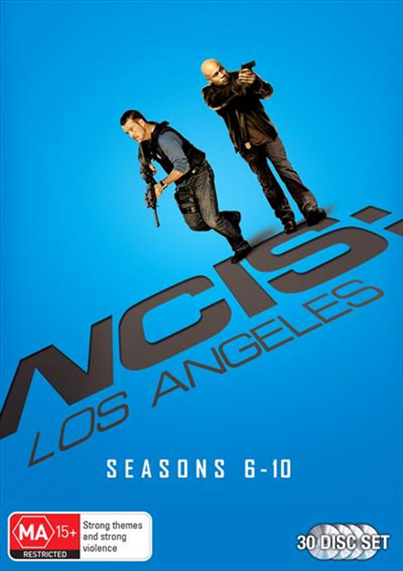 NCIS: Los Angeles Seasons 6-10 Boxset DVD featuring key agents G. Callen and Sam Hanna.