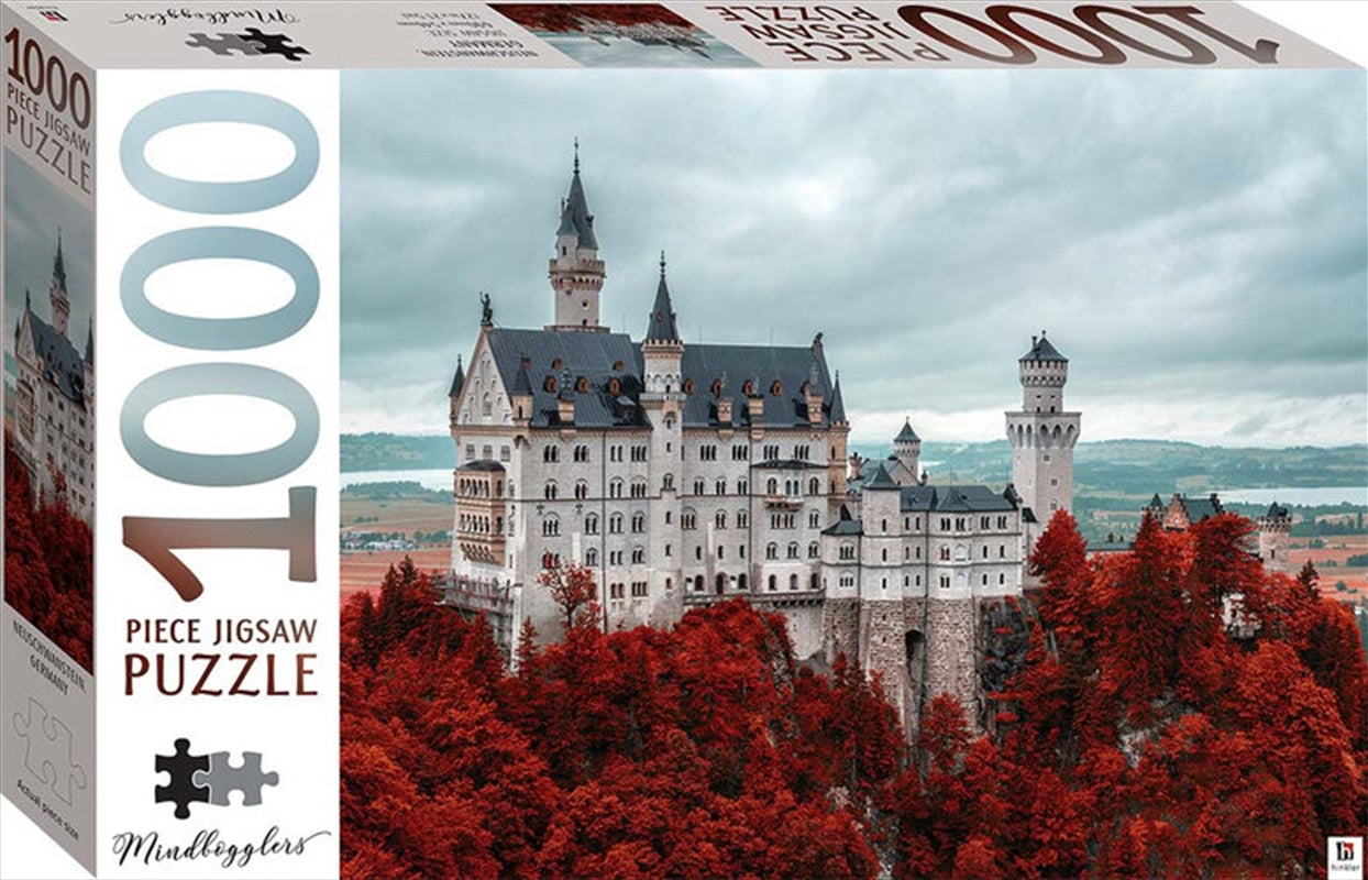 A 1000-piece jigsaw puzzle featuring the stunning Neuschwanstein Castle, showcasing intricate details and vibrant colors.