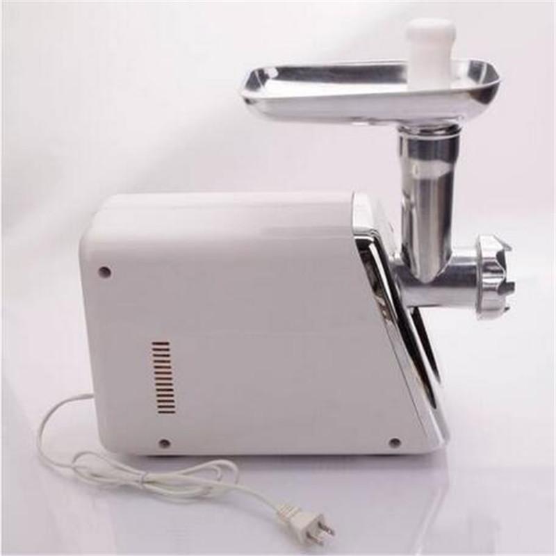 1300W Industrial Electric Meat Grinder in white color, showcasing its powerful motor and various attachments for meat processing.