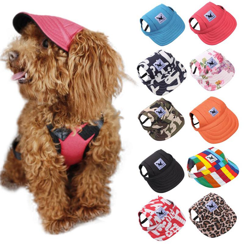 New Dog Printed Peaked Hat with ear holes in camouflage design, perfect for outdoor activities and sun protection.