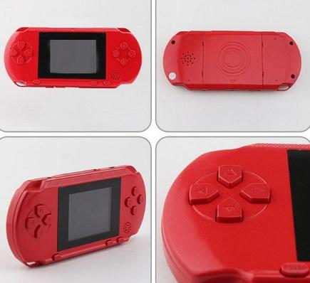 New PXP3 Handheld Game Console in various colors including black, red, sky blue, dark blue, and green, showcasing its slim design and 2.7 inch screen.