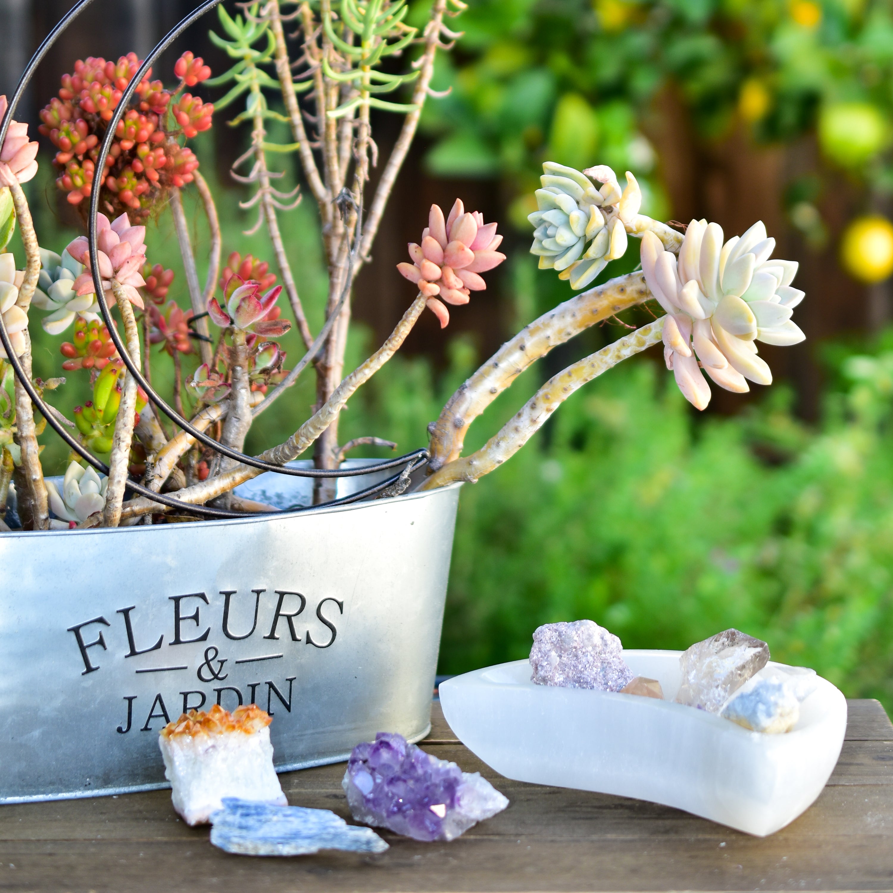 Handmade Selenite Moon Bowl from Morocco, perfect for holding crystals and jewelry.