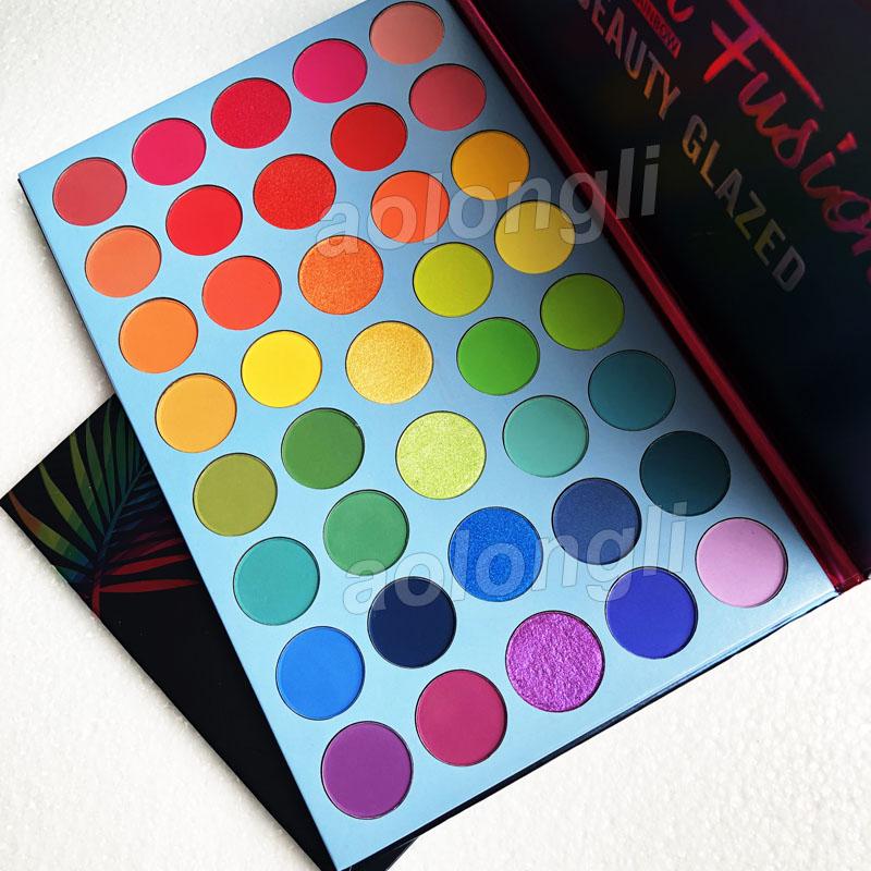 Newest Beauty Glazed Eyeshadow Palette featuring 39 vibrant colors in various finishes including matte, shimmer, and glitter.