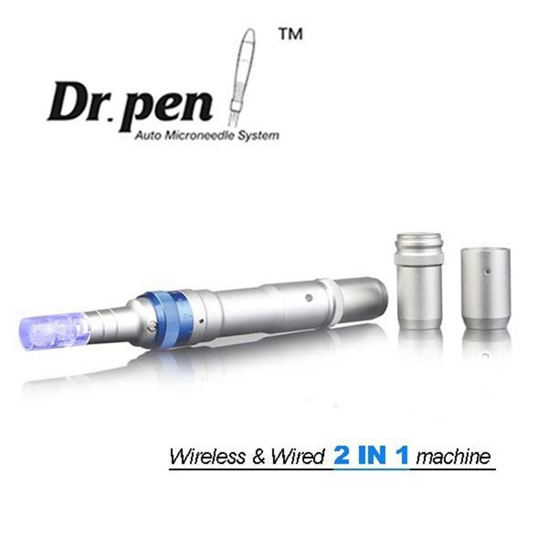 Newest Wireless DermaPen with microneedle mesopen needle cartridge, showcasing its sleek design and twelve needle function for skin rejuvenation.