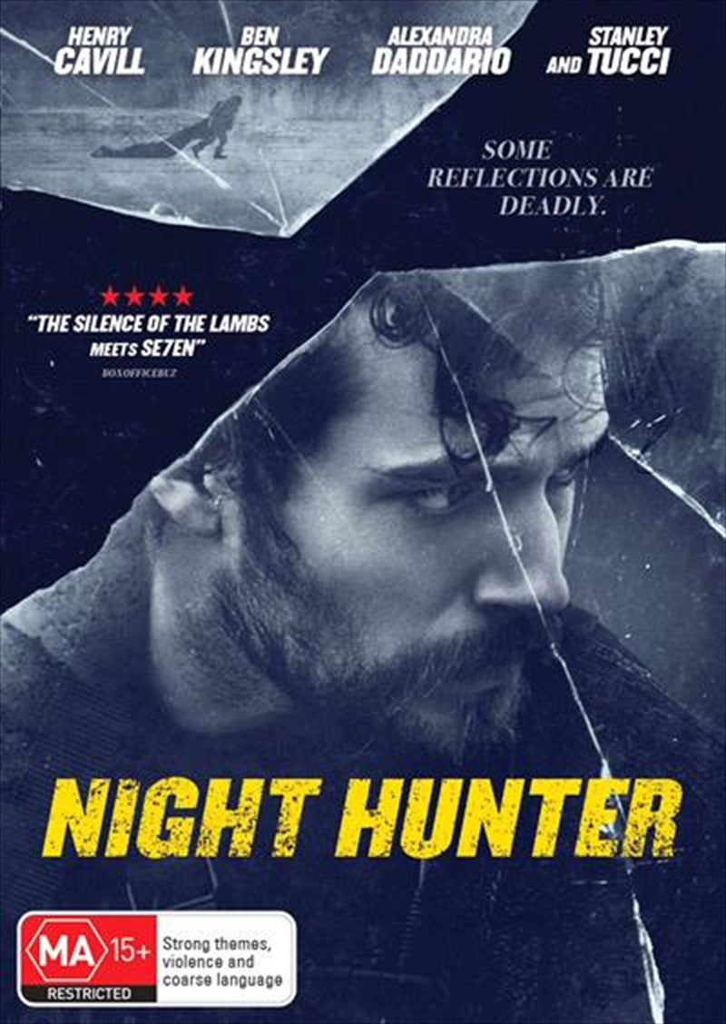 Night Hunter DVD cover featuring a dark, suspenseful design with key characters and elements from the film.