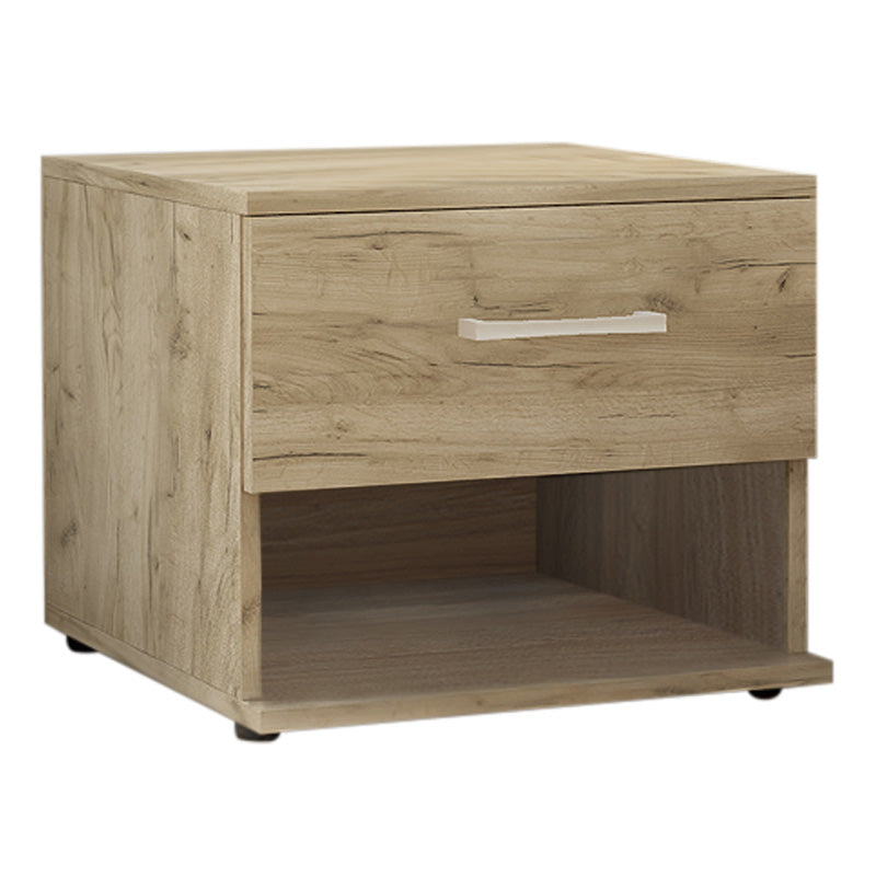 Two stylish ANITA Grey Oak nightstands with a sleek design, showcasing their compact dimensions and elegant finish.