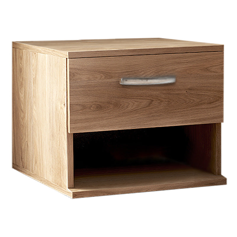 Set of two ANITA nightstands in honey oak finish, featuring a modern design and compact dimensions.