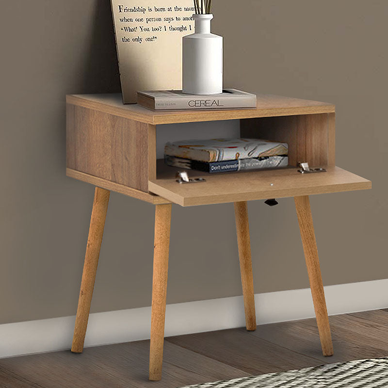 CLARA Pine Oak Nightstand with one drawer, showcasing a stylish melamine finish and compact dimensions.