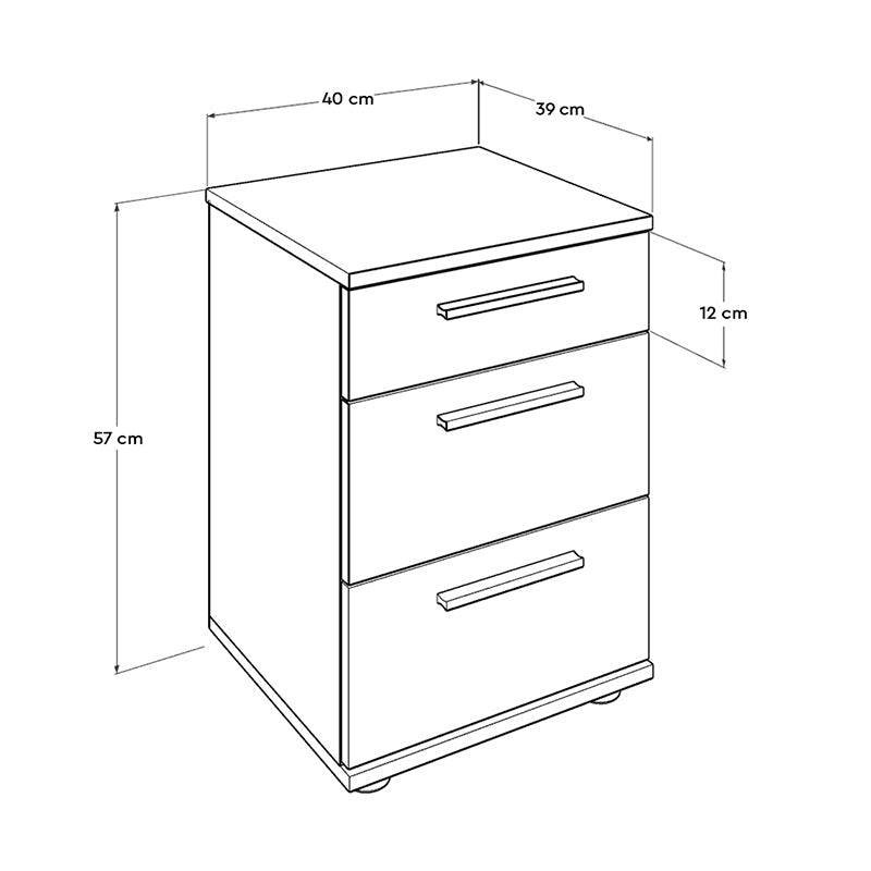 LUCKY Sonoma Nightstand Set featuring a stylish design with three drawers in a sonoma finish, perfect for bedroom or office use.