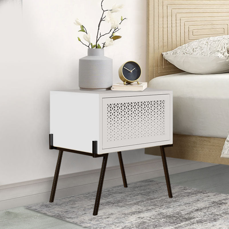 Nightstand MILLA White Set featuring a sleek melamine finish, compact design, and modern aesthetic, ideal for bedrooms and offices.