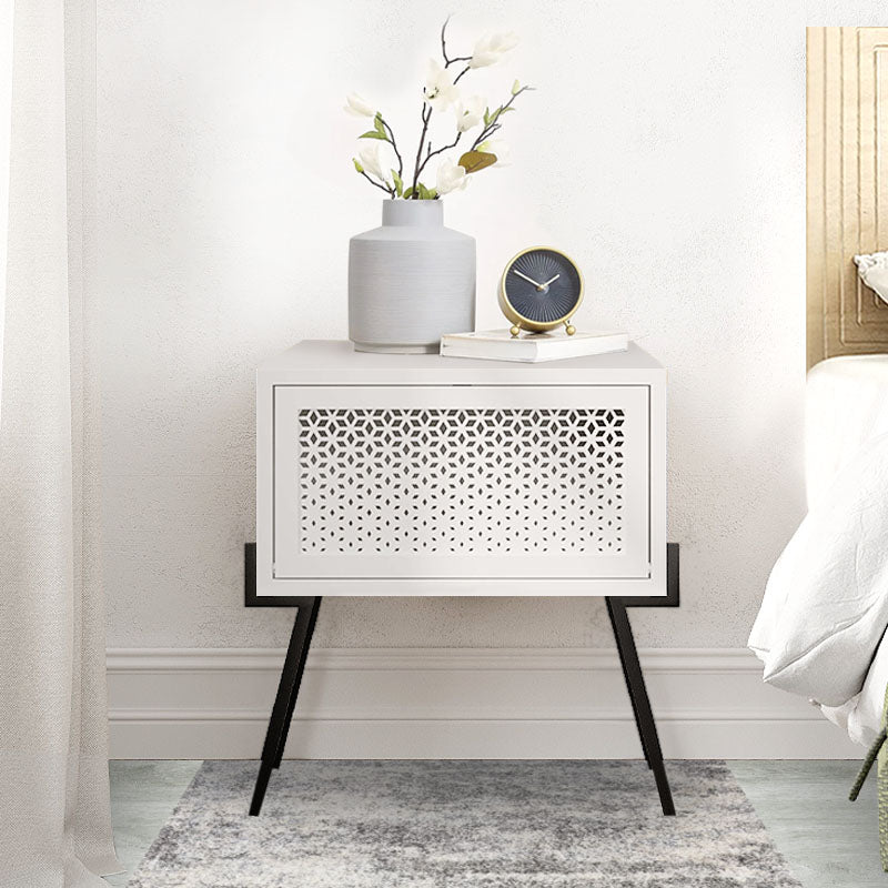 Nightstand MILLA White Set featuring a sleek melamine finish, compact design, and modern aesthetic, ideal for bedrooms and offices.