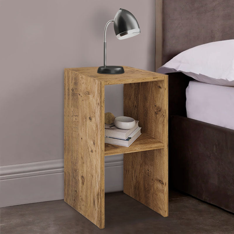 SIMPLE Oak Nightstand with melamine finish, dimensions 30x30x60 cm, suitable for bedside or coffee table use.