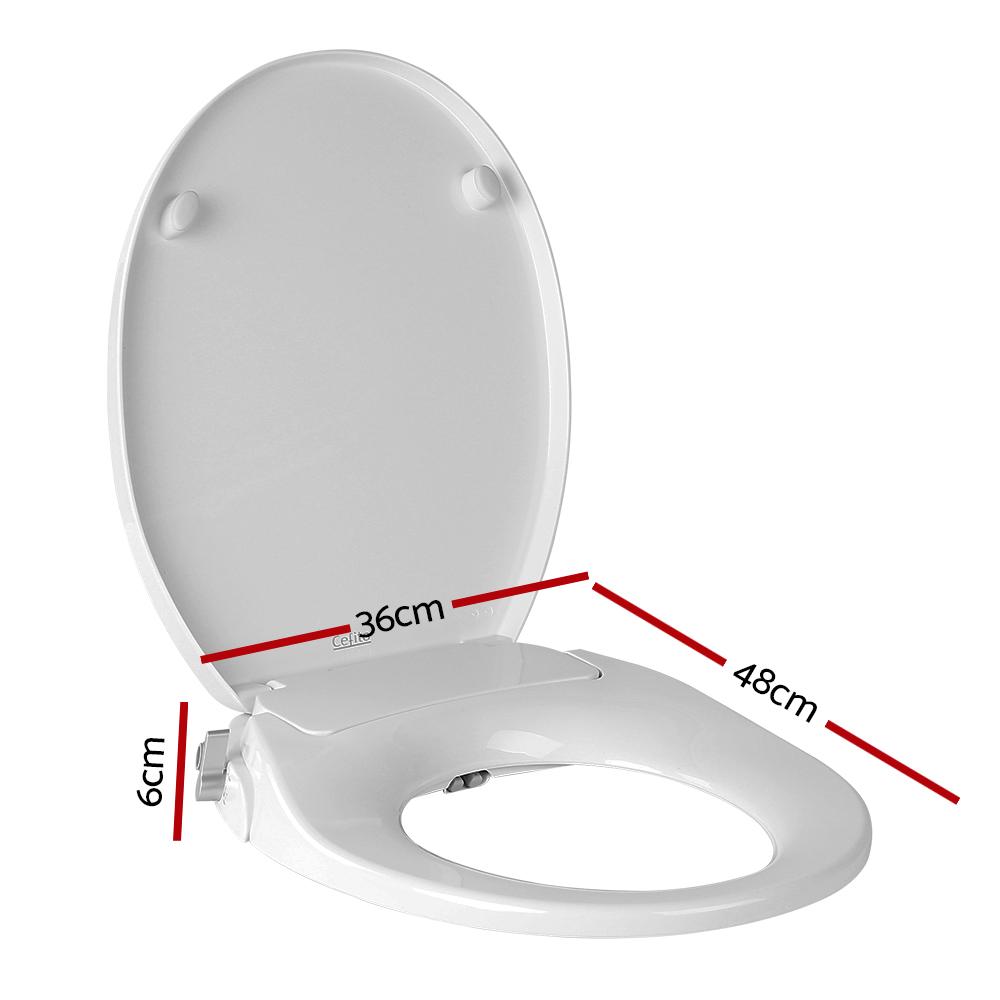 Cefito Non Electric Bidet Toilet Seat in white, showcasing its sleek design and features for enhanced personal hygiene.