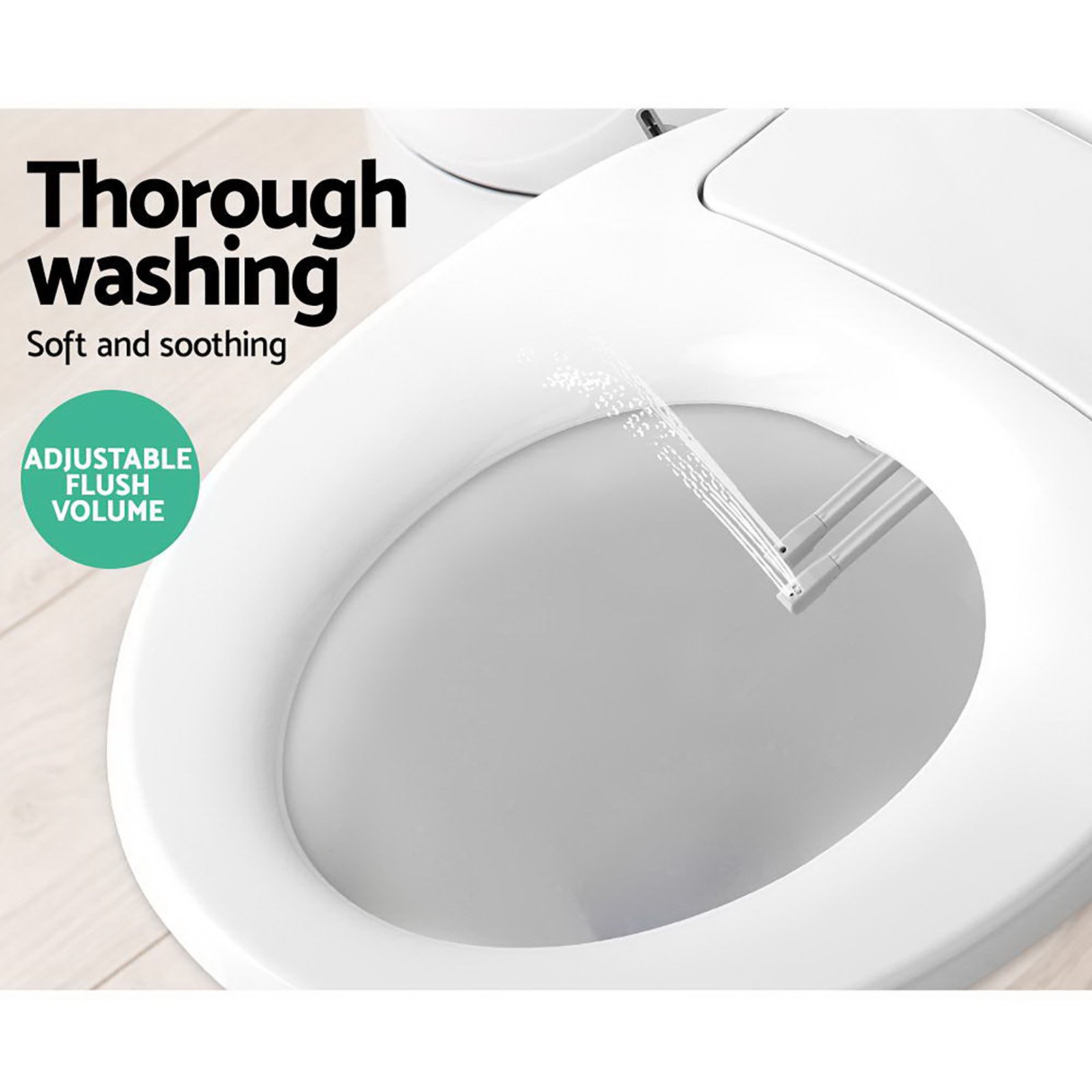 Cefito Non Electric Bidet Toilet Seat in white, showcasing its sleek design and features for enhanced personal hygiene.