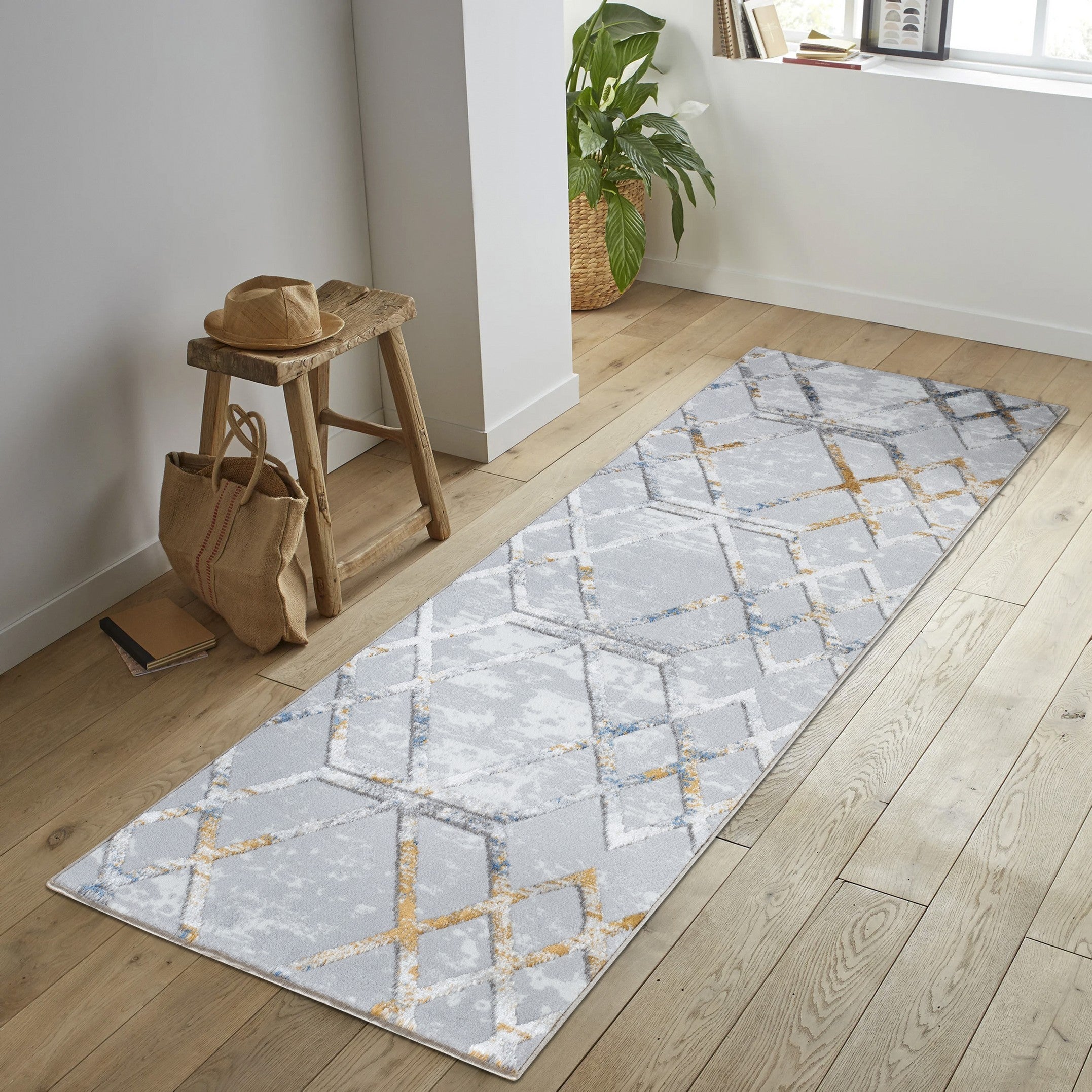 Nova Multi Area Rug measuring 2 ft. 7 in. x 7 ft., featuring a modern white design, perfect for enhancing home decor.