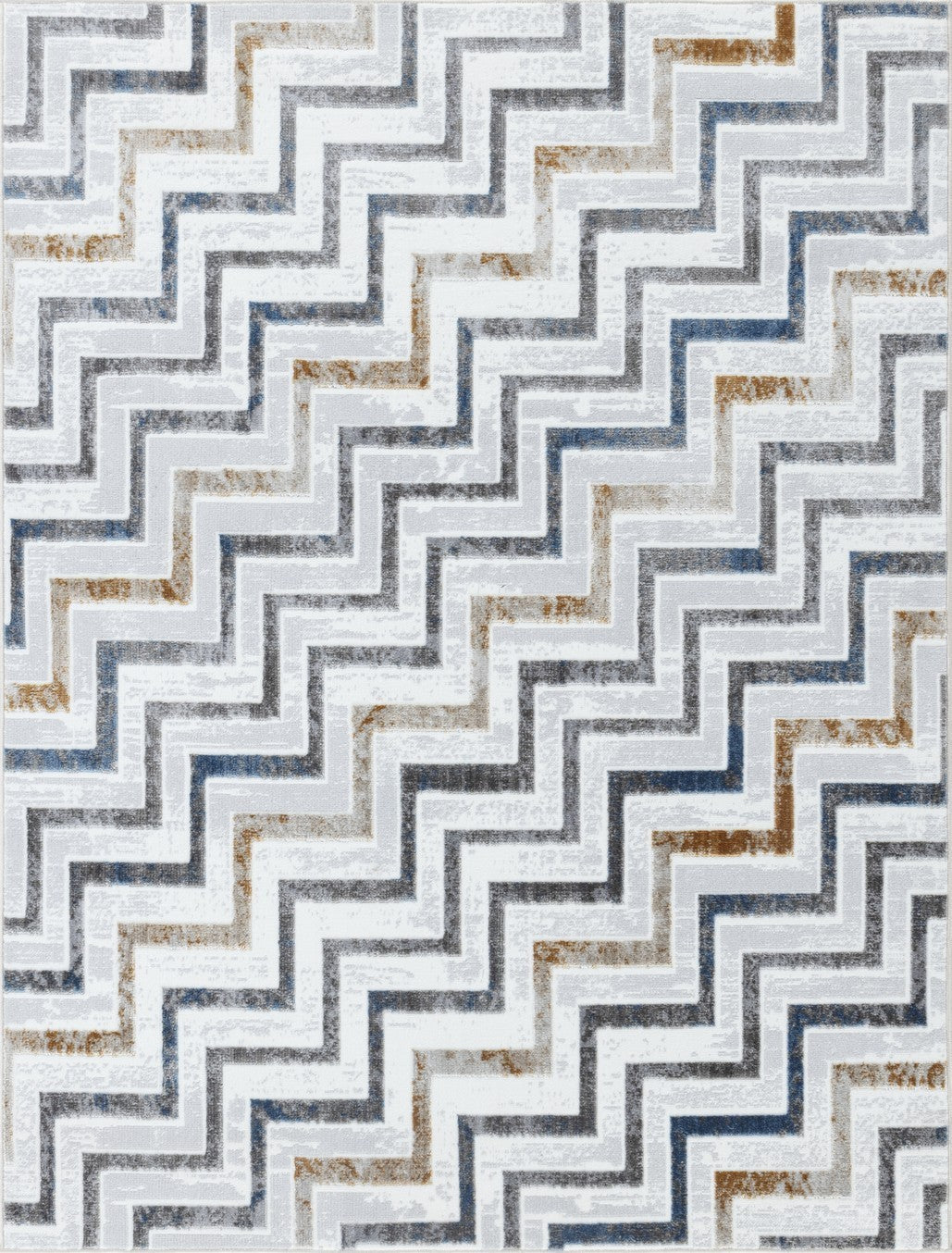 Nova Multi Area Rug measuring 7 ft. 10 in. x 9 ft. 10 in., featuring modern geometric patterns in white polyester.