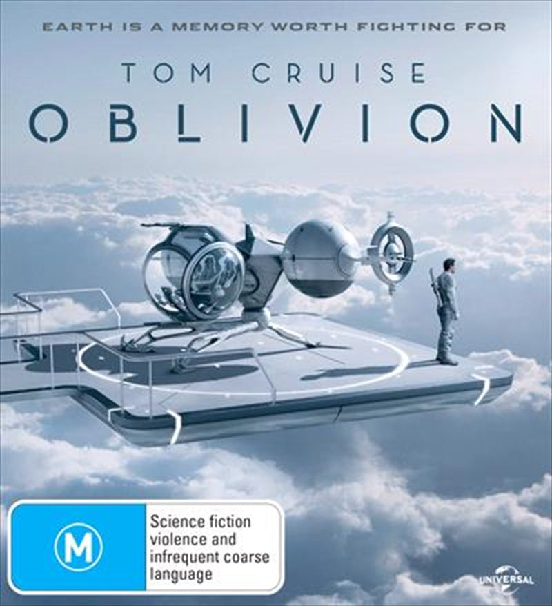 Oblivion Blu-ray + UHD cover featuring Tom Cruise in a futuristic landscape.