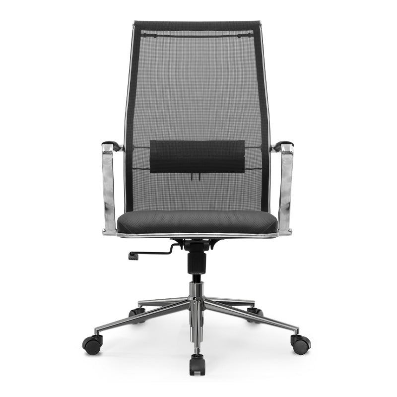 Ergonomic Office Chair CANADA in black with mesh fabric and PU leather, featuring a steel frame and adjustable height.