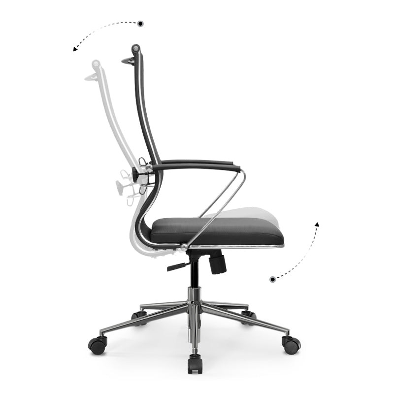 Ergonomic Office Chair CANADA in black with mesh fabric and PU leather, featuring a steel frame and adjustable height.