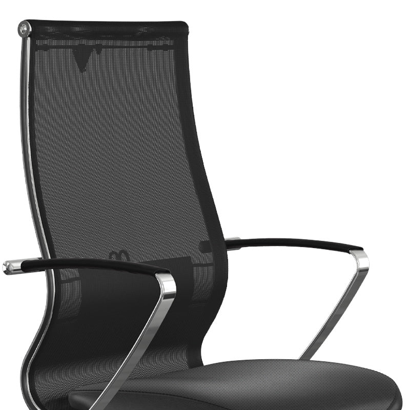 Ergonomic Office Chair CANADA in black with mesh fabric and PU leather, featuring a steel frame and adjustable height.