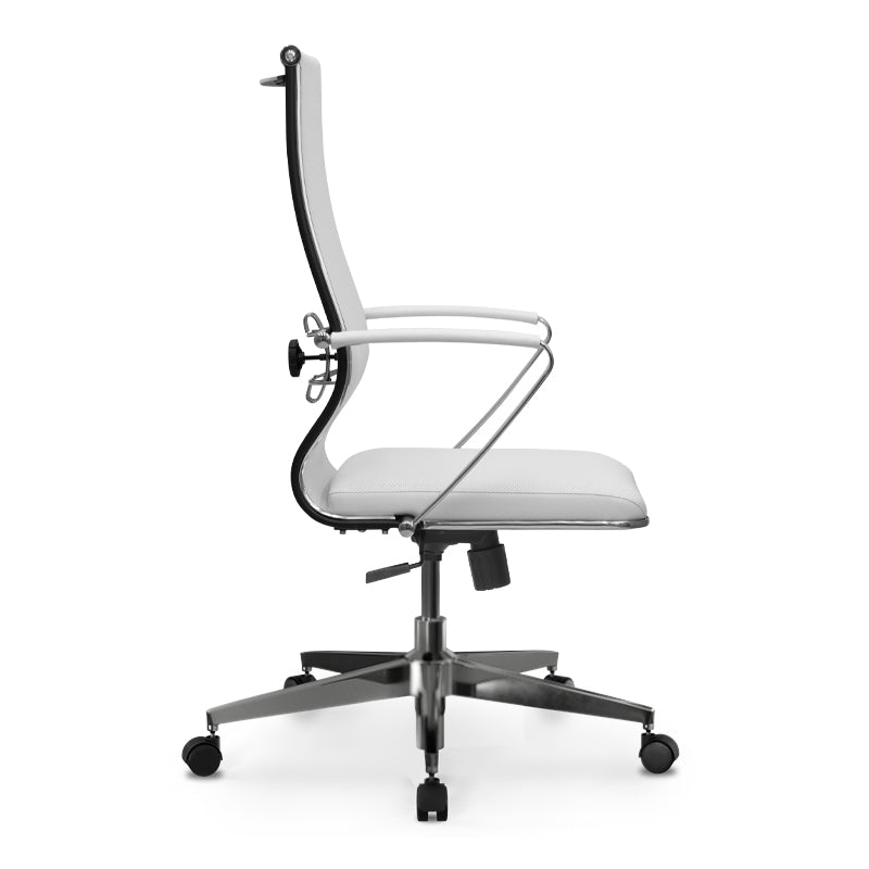 Ergonomic Office Chair CANADA in white with Mesh fabric and PU leather, featuring adjustable height and lumbar support.