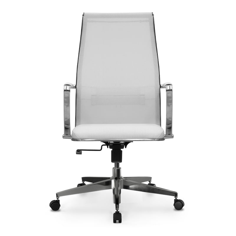 Ergonomic Office Chair CANADA in white with Mesh fabric and PU leather, featuring adjustable height and lumbar support.