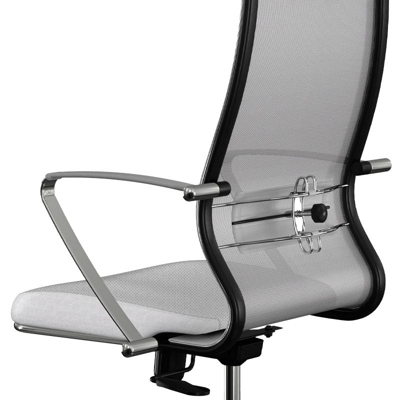 Ergonomic Office Chair CANADA in white with Mesh fabric and PU leather, featuring adjustable height and lumbar support.