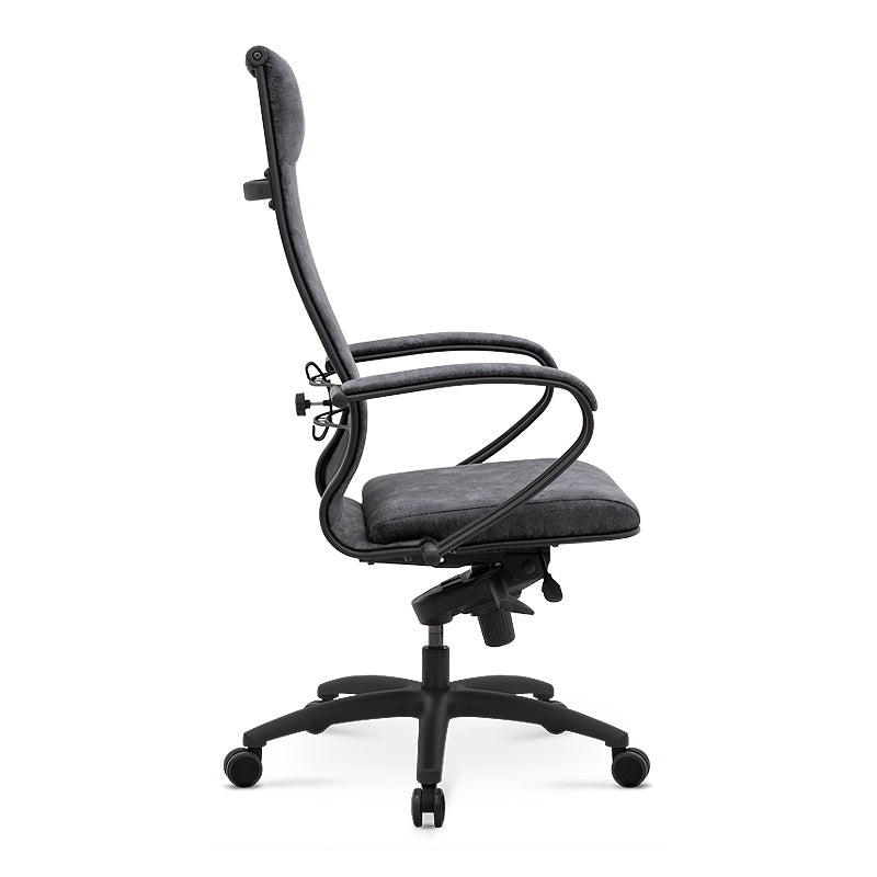 CHARMANT Marble Grey Office Chair with ergonomic design, chrome frame, and comfortable seating, ideal for home and professional use.