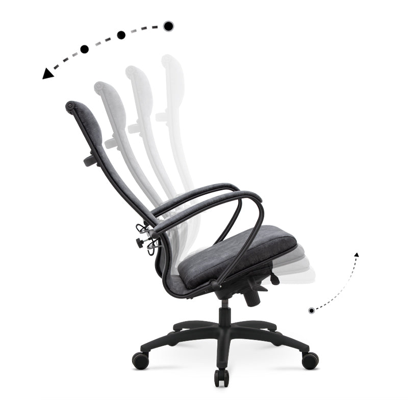 CHARMANT Marble Grey Office Chair with ergonomic design, chrome frame, and comfortable seating, ideal for home and professional use.