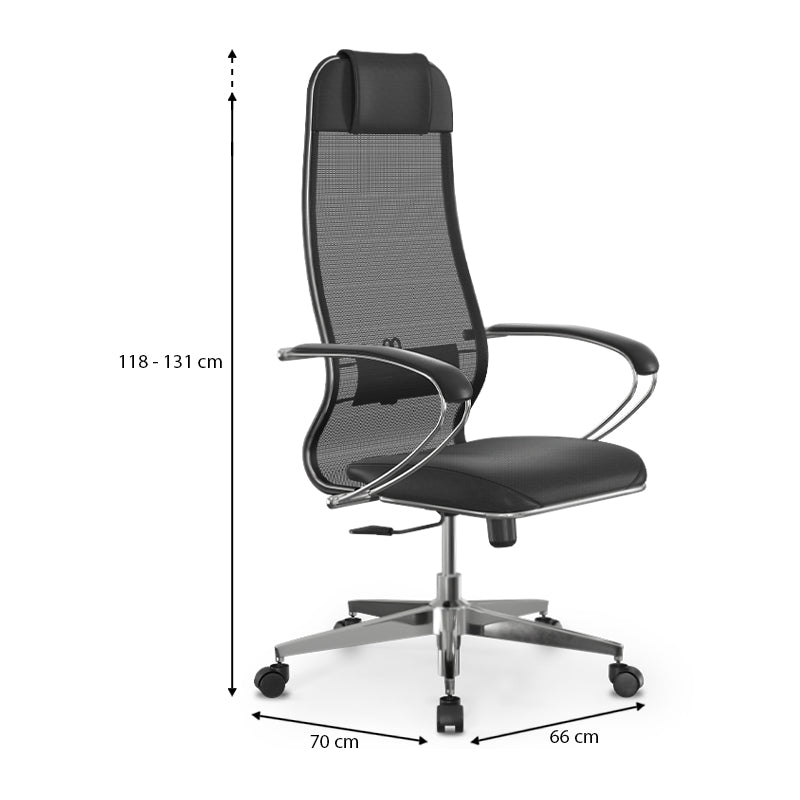 Office Chair MALTA in black synthetic leather with ergonomic design and adjustable features.