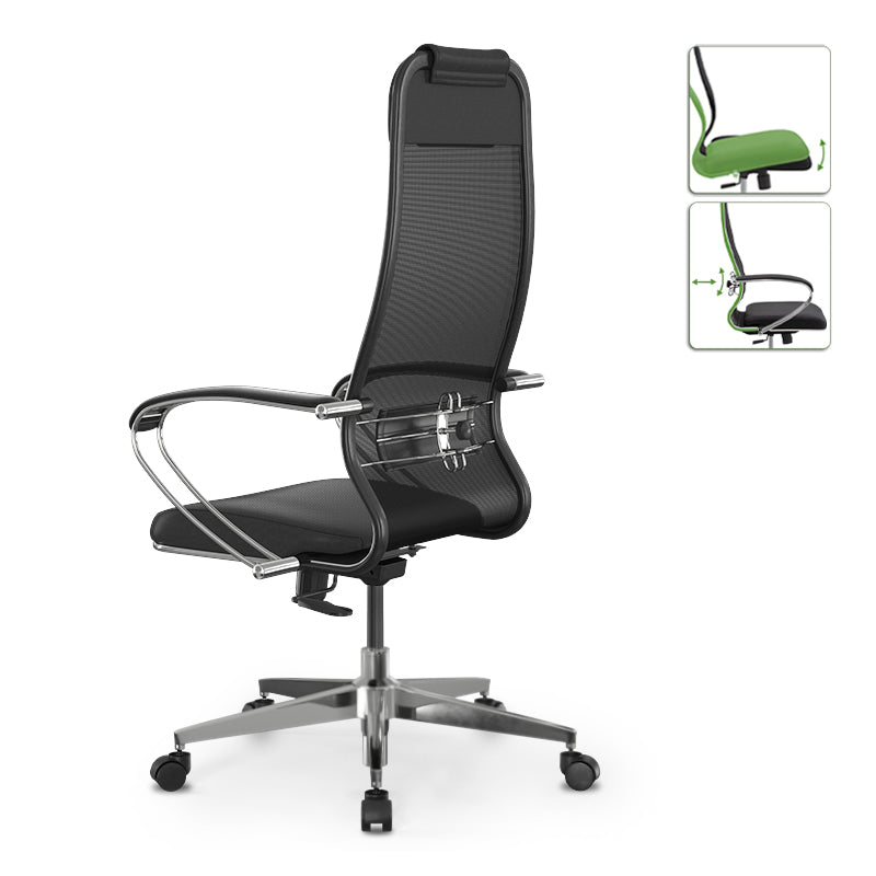 Office Chair MALTA in black synthetic leather with ergonomic design and adjustable features.