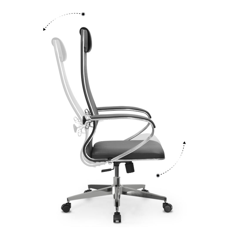 Office Chair MALTA in black synthetic leather with ergonomic design and adjustable features.