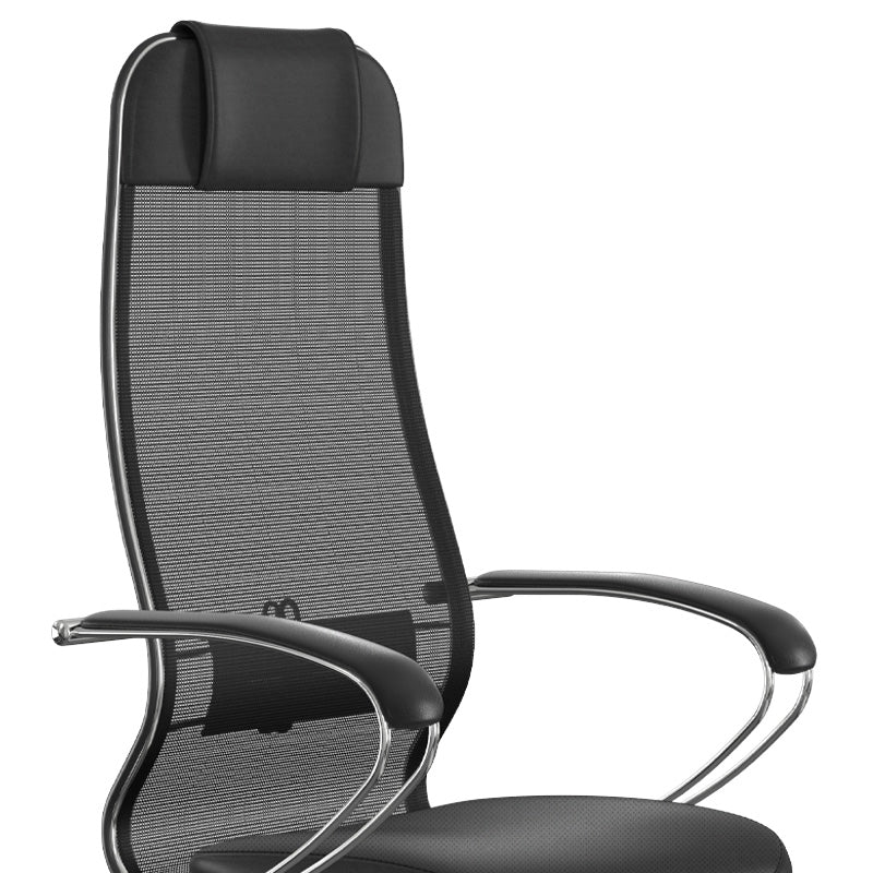 Office Chair MALTA in black synthetic leather with ergonomic design and adjustable features.