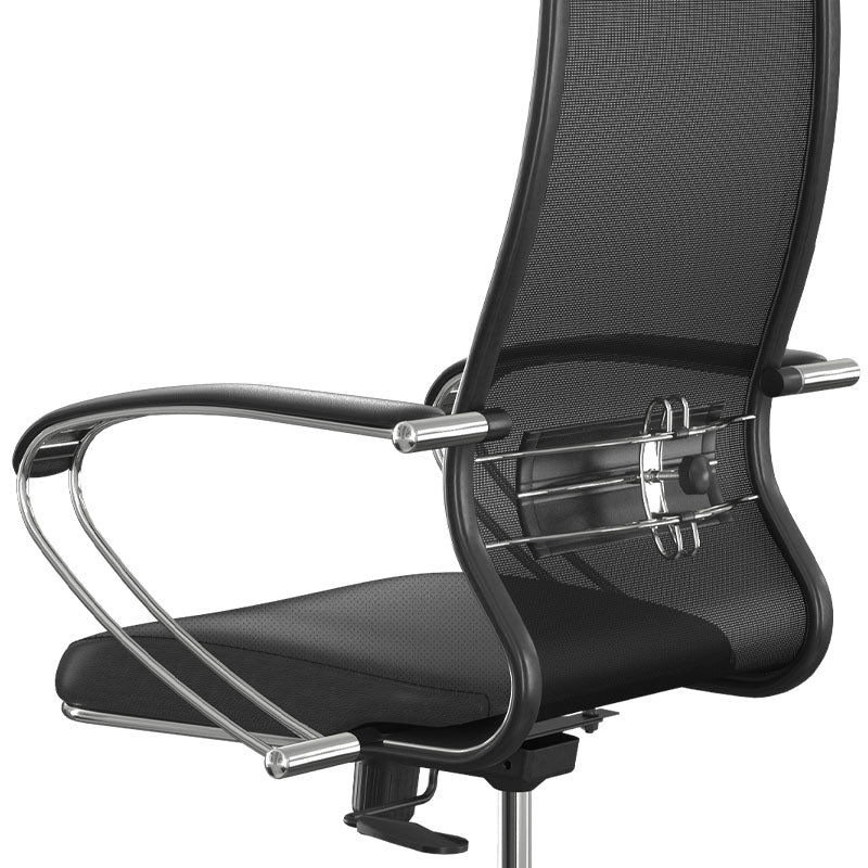 Office Chair MALTA in black synthetic leather with ergonomic design and adjustable features.