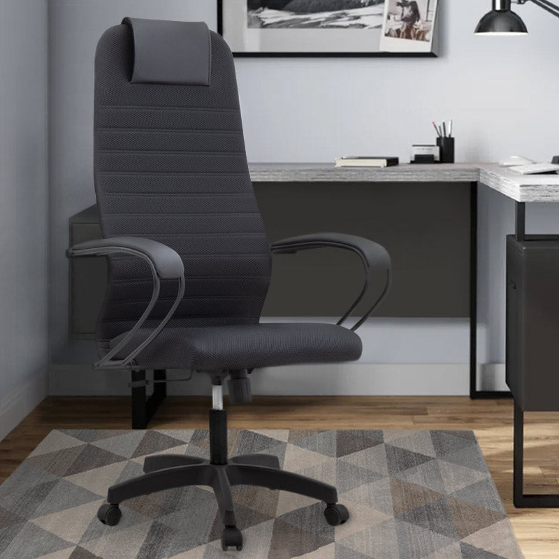 MIRA Office Chair in black with ergonomic design, leather headrest, and durable Mesh fabric, suitable for home and office use.