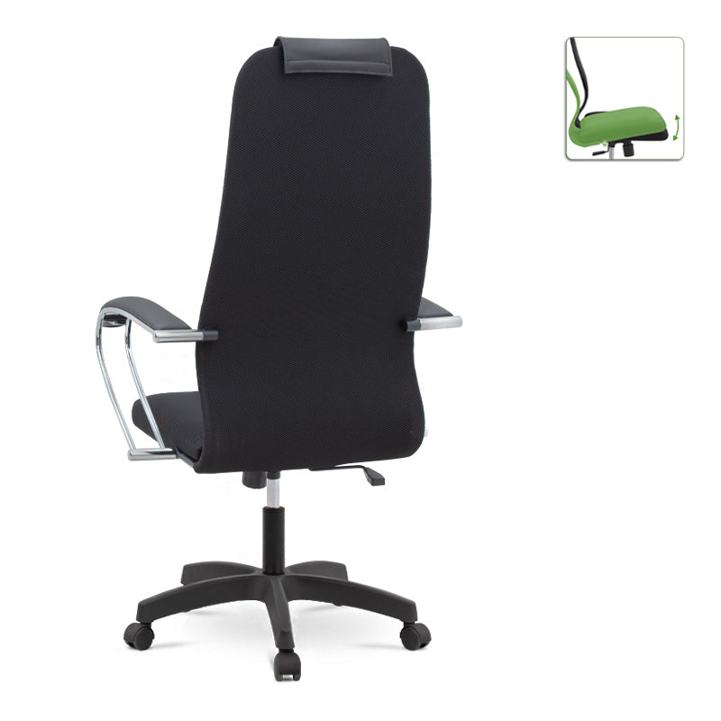 MIRA Black Office Chair featuring ergonomic design, chrome frame, and Mesh fabric upholstery, ideal for home and office use.