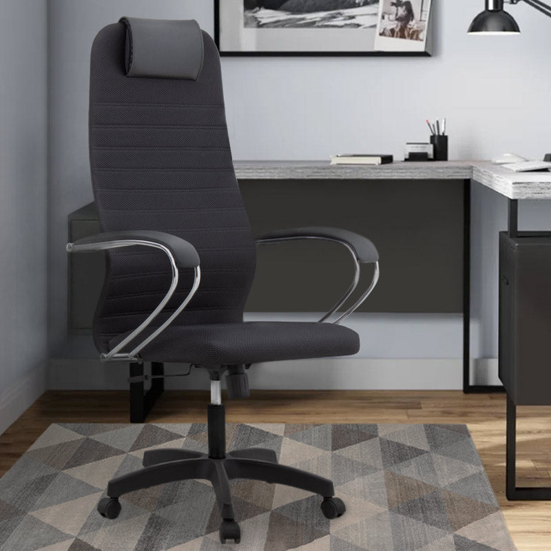 MIRA Black Office Chair featuring ergonomic design, chrome frame, and Mesh fabric upholstery, ideal for home and office use.