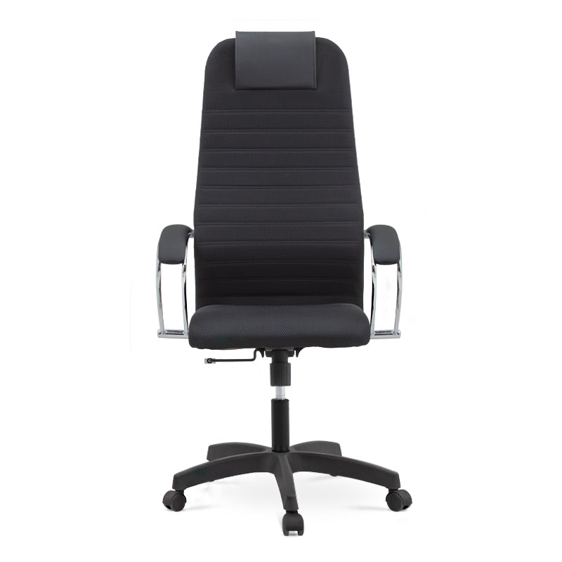 MIRA Black Office Chair featuring ergonomic design, chrome frame, and Mesh fabric upholstery, ideal for home and office use.