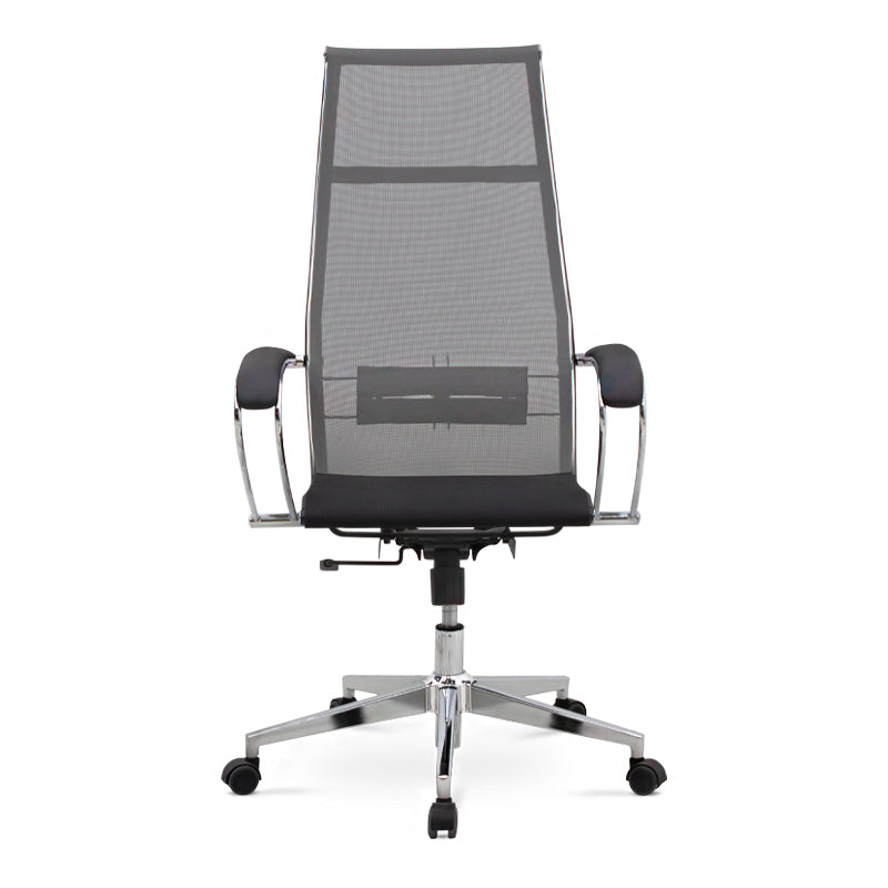 Ergonomic Office Chair SUTTON in grey with black accents, featuring a durable steel frame and comfortable Mesh fabric seat.