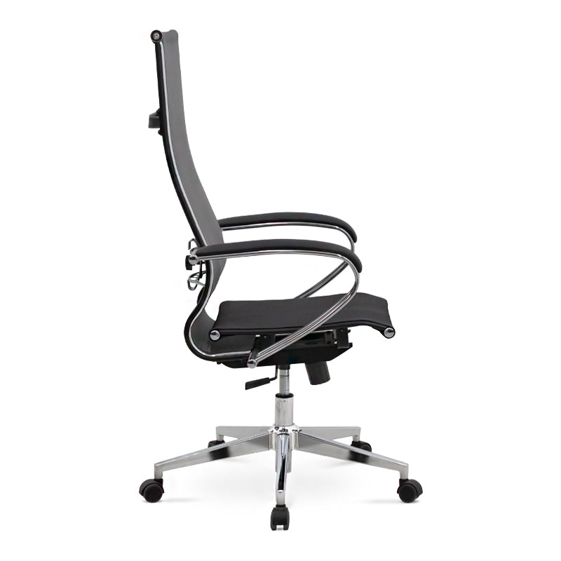 Ergonomic Office Chair SUTTON in grey with black accents, featuring a durable steel frame and comfortable Mesh fabric seat.